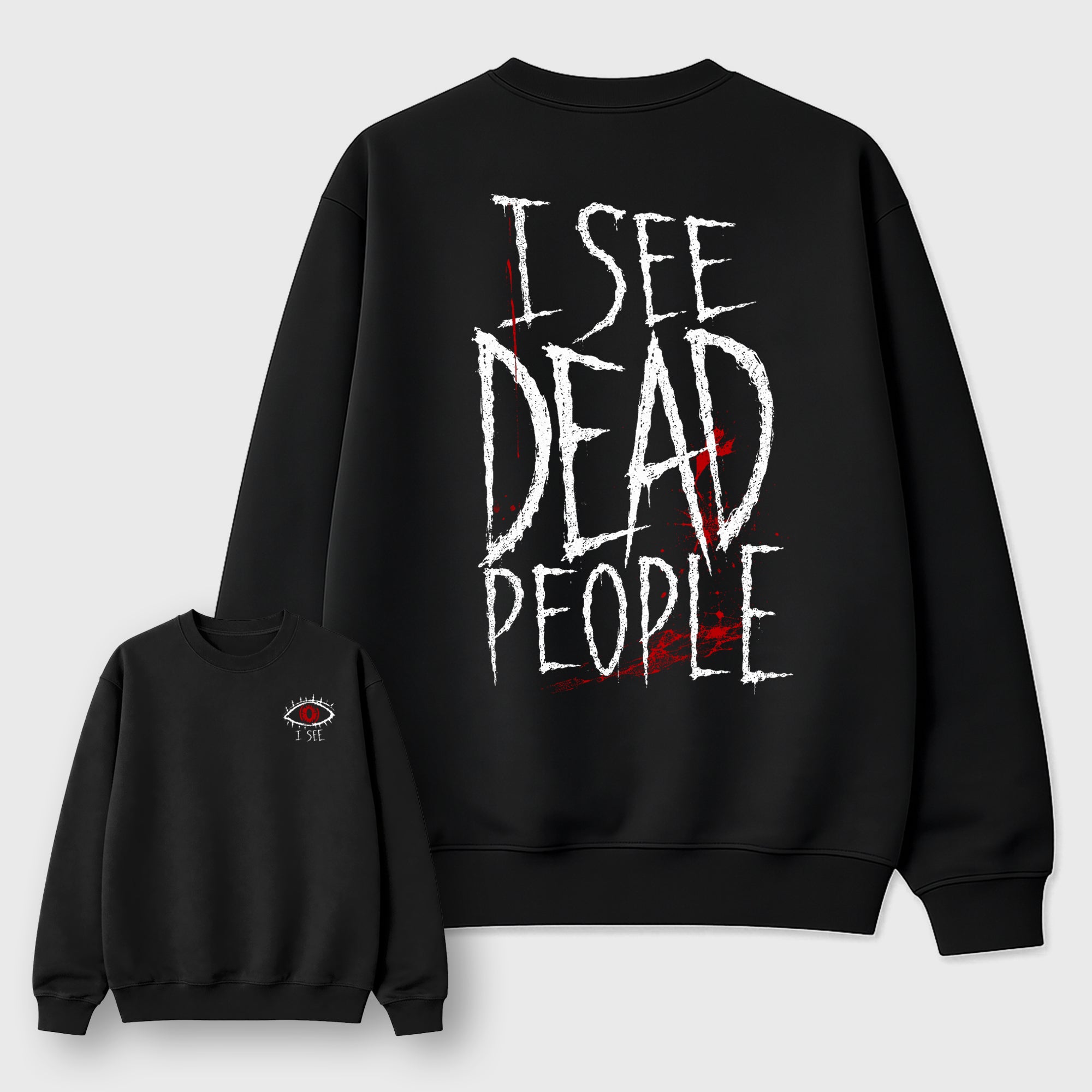 I See Dead People Graphic T-Shirt featuring original streetwear artwork designed to match the Halloween. Black Graphic Tee.