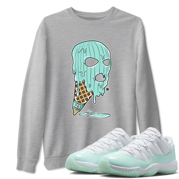 Ice Cream Mask sneaker match t-shirt styled to complete your fit with the Air Jordan 11 Igloo sneakers, shown in Heather Grey 1.