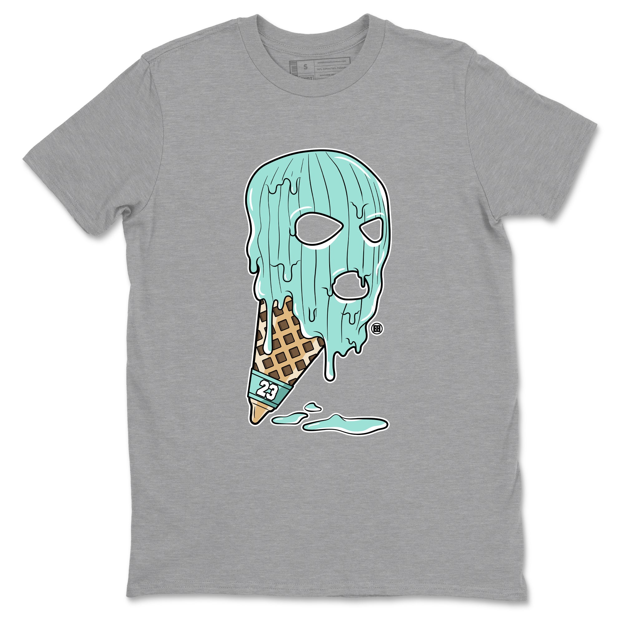 Ice Cream Mask sneaker match t-shirt styled to complete your fit with the Air Jordan 11 Igloo sneakers, shown in Heather Grey 2.