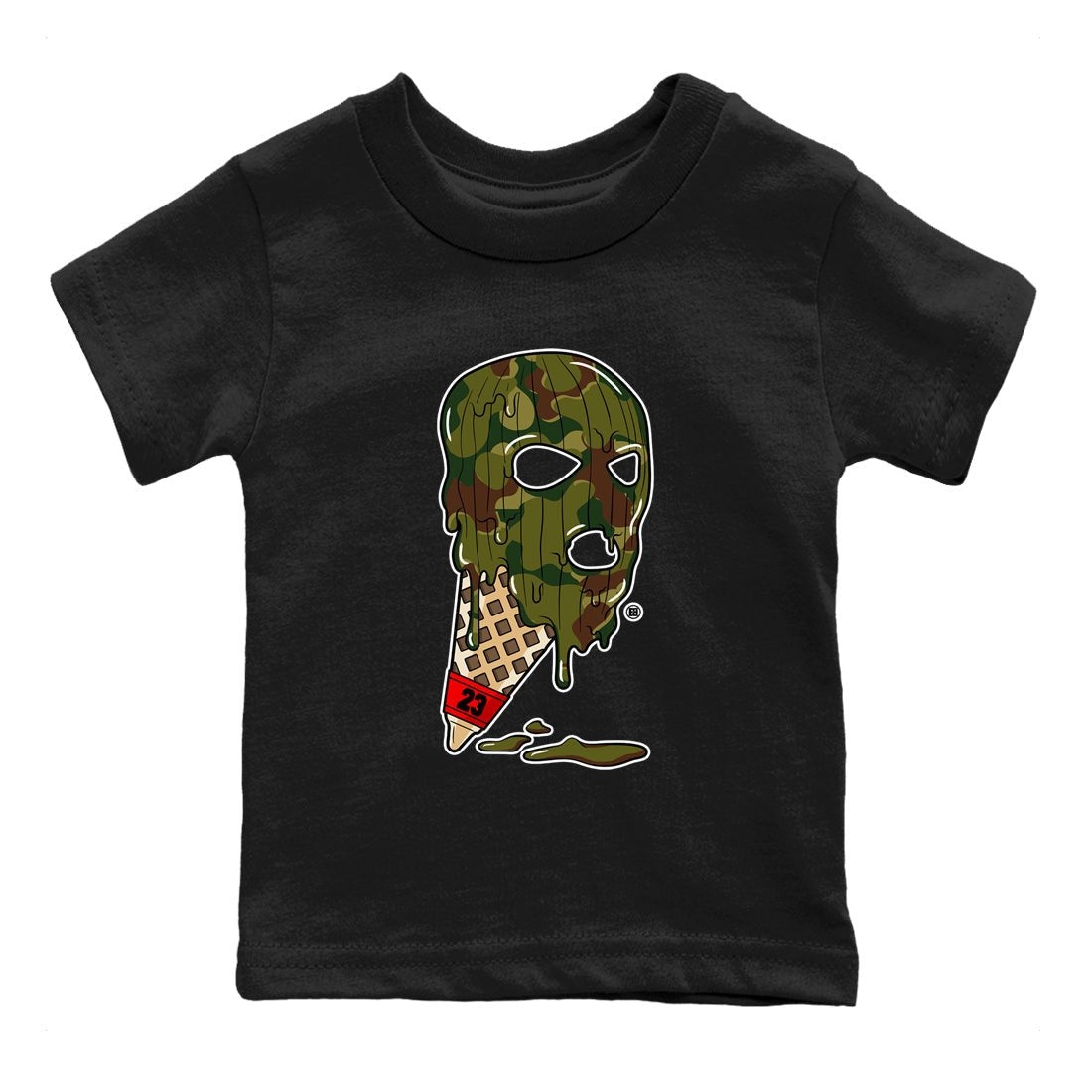Air Max 90 Reverse Camo shirts to match jordans Ice Cream Mask sneaker match tees Air Max 90 Reverse Duck Camo match shoes to clothes SNRT Sneaker Tees Youth Baby Black 2 tee