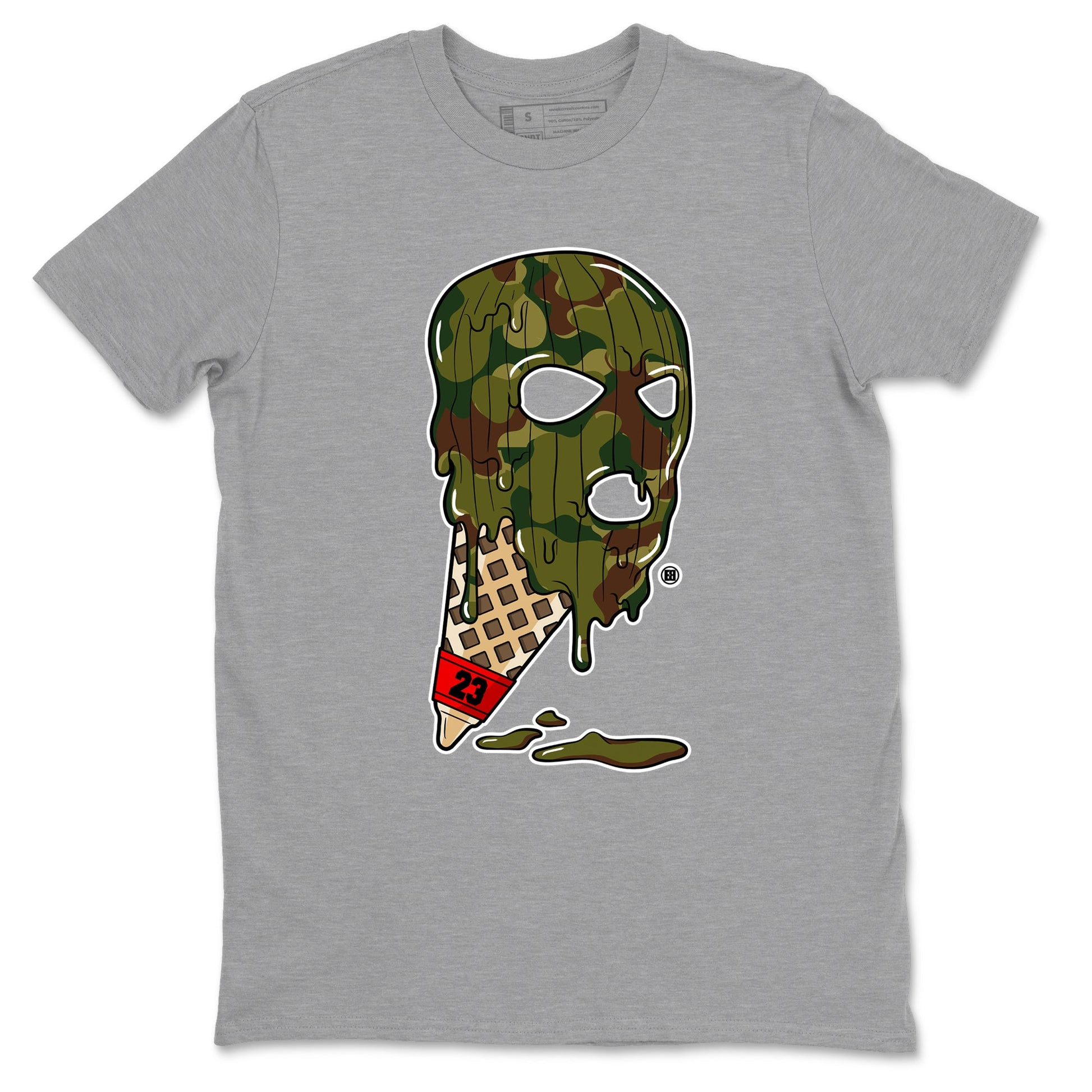 Air Max 90 Reverse Camo shirts to match jordans Ice Cream Mask sneaker match tees Air Max 90 Reverse Duck Camo match shoes to clothes SNRT Sneaker Tees unisex cotton Heather Grey 2 shirts