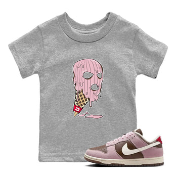 Dunk Cacao Wow And Pink Foam shirts to match jordans Ice Cream Mask sneaker match tees Dunk Cacao Wow And Pink Foam SNRT Sneaker Tees streetwear brand Baby and Youth Heather Grey 1 cotton tee