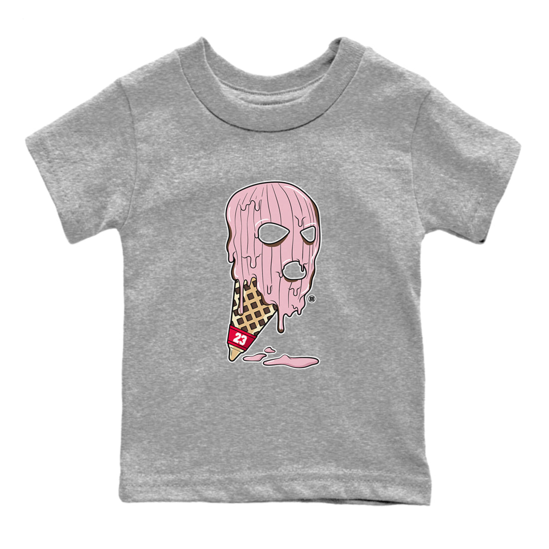 Dunk Cacao Wow And Pink Foam shirts to match jordans Ice Cream Mask sneaker match tees Dunk Cacao Wow And Pink Foam SNRT Sneaker Tees streetwear brand Baby and Youth Heather Grey 2 cotton tee
