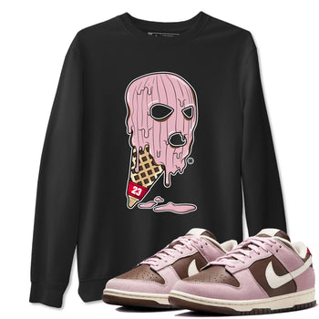 Dunk Cacao Wow And Pink Foam shirts to match jordans Ice Cream Mask sneaker match tees Dunk Cacao Wow And Pink Foam SNRT Sneaker Tees streetwear brand Black 1 unisex cotton tee