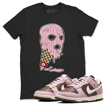 Dunk Cacao Wow And Pink Foam shirts to match jordans Ice Cream Mask sneaker match tees Dunk Cacao Wow And Pink Foam SNRT Sneaker Tees streetwear brand Black 1 unisex cotton tee