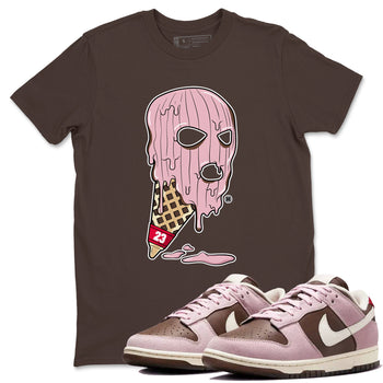 Dunk Cacao Wow And Pink Foam shirts to match jordans Ice Cream Mask sneaker match tees Dunk Cacao Wow And Pink Foam SNRT Sneaker Tees streetwear brand Dark Chocolate 1 unisex cotton tee