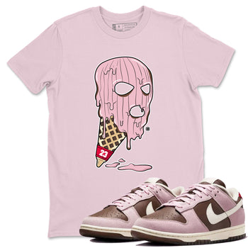 Dunk Cacao Wow And Pink Foam shirts to match jordans Ice Cream Mask sneaker match tees Dunk Cacao Wow And Pink Foam SNRT Sneaker Tees streetwear brand Pink 1 unisex cotton tee