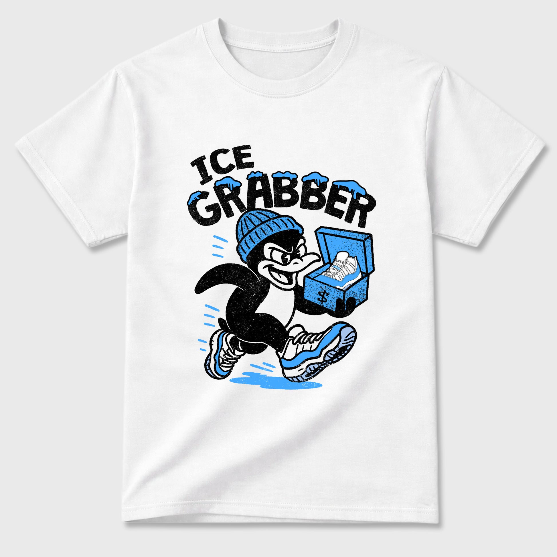 Sneaker match tees – Sneaker Tees To Match Air Jordan 11 University Blue Shoes – Ice Grabber Tee White 2