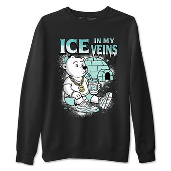 Ice In My Veins sneaker match t-shirt styled to complete your fit with the Air Jordan 11 Igloo sneakers, shown in Black 2.