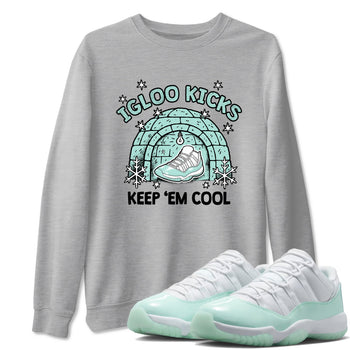 Igloo Kicks sneaker match t-shirt styled to complete your fit with the Air Jordan 11 Igloo sneakers, shown in Heather Grey 1.