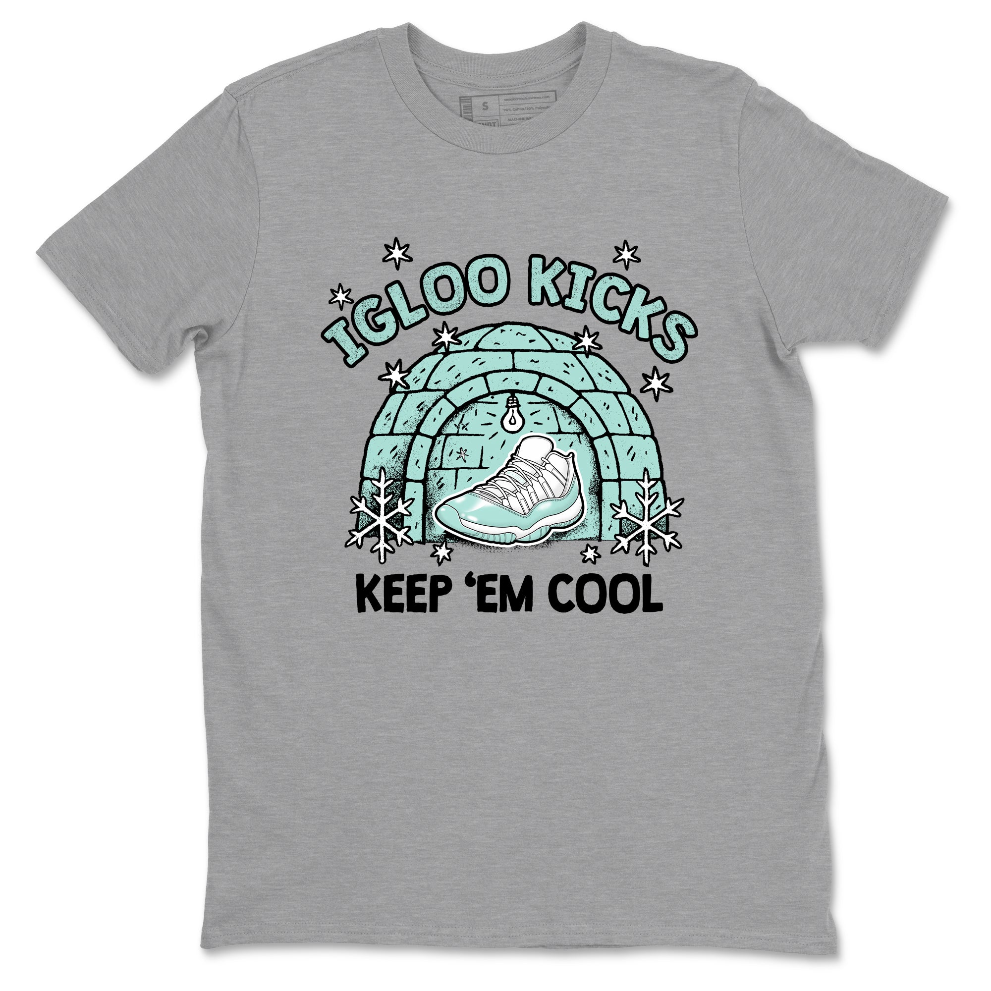 Igloo Kicks sneaker match t-shirt styled to complete your fit with the Air Jordan 11 Igloo sneakers, shown in Heather Grey 2.