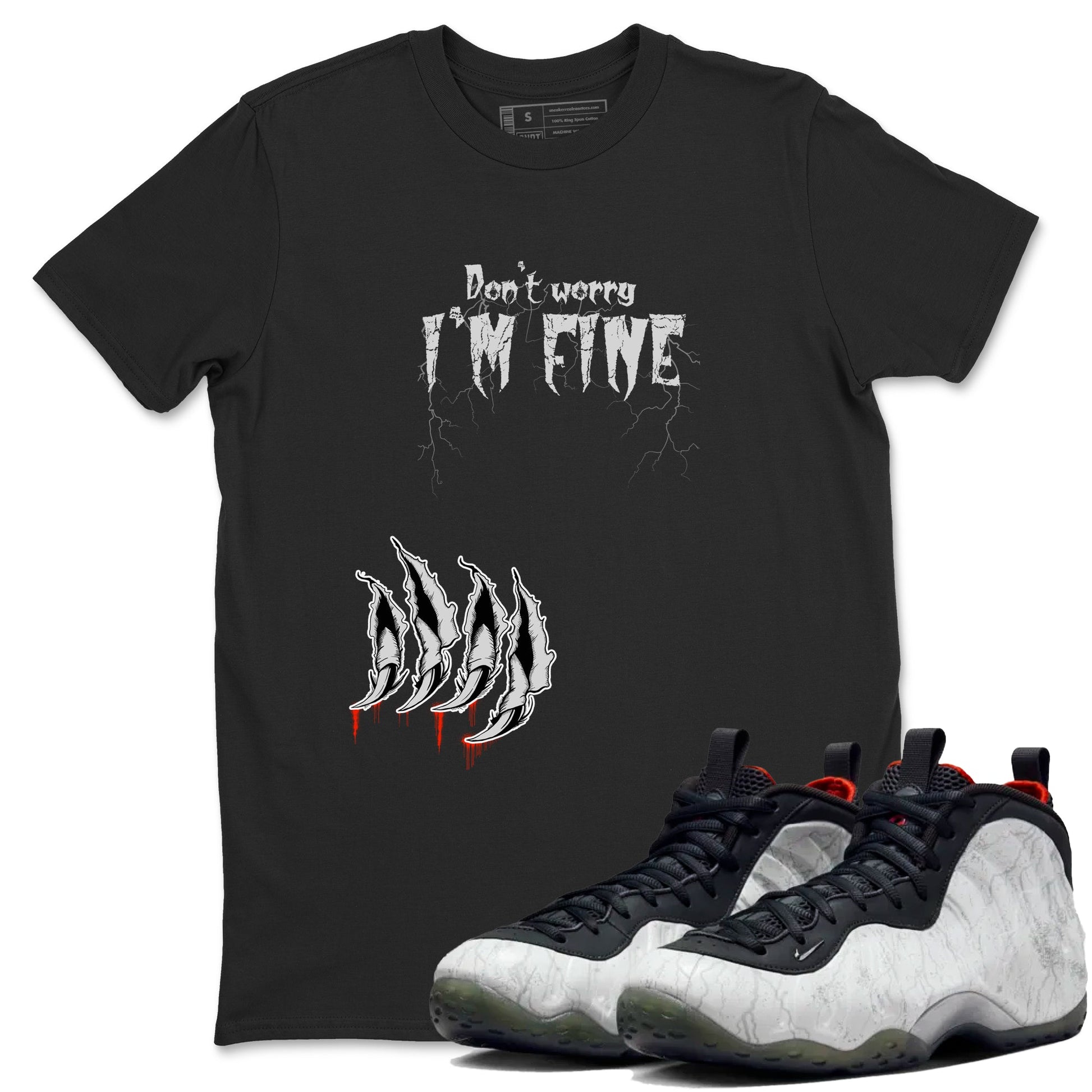 Foams One Jin shirts to match jordans I'm Fine sneaker match tees Air Foamposite One Jin match shoes to clothes SNRT Sneaker Tees unisex cotton Black 1 shirts