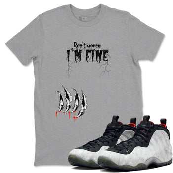 Foams One Jin shirts to match jordans I'm Fine sneaker match tees Air Foamposite One Jin match shoes to clothes SNRT Sneaker Tees unisex cotton Heather Grey 1 shirts