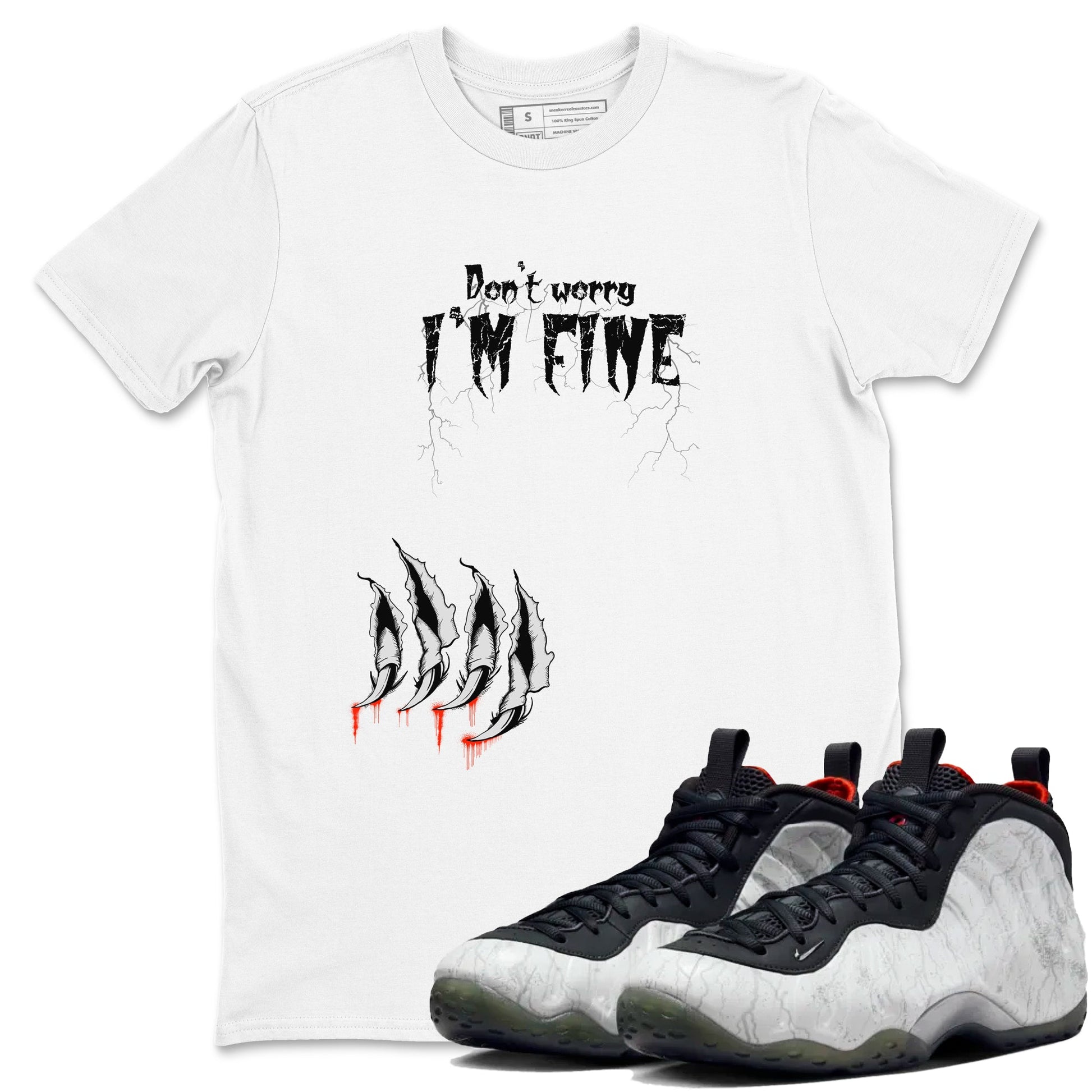 Foams One Jin shirts to match jordans I'm Fine sneaker match tees Air Foamposite One Jin match shoes to clothes SNRT Sneaker Tees unisex cotton White 1 shirts