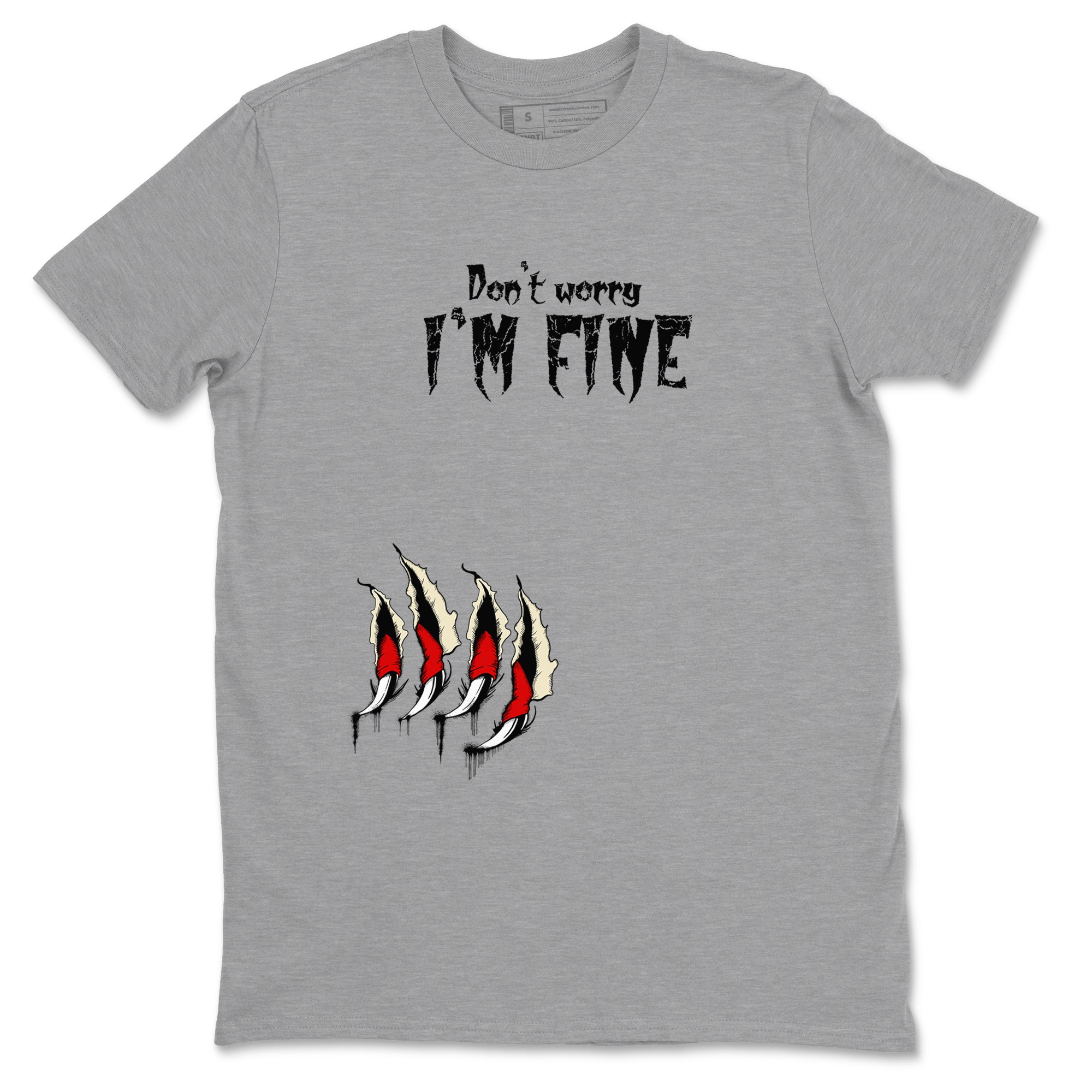 1s Black Toe Reimagined shirts to match jordans I'm Fine unique Halloween sneaker tee Air Jordan 1 Black Toe Reimagined SNRT Sneaker Release Tees unisex cotton Heather Grey 2 crew neck shirts
