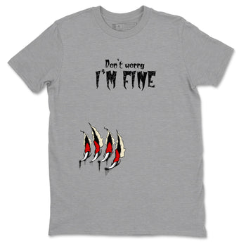 1s Black Toe Reimagined shirts to match jordans I'm Fine unique Halloween sneaker tee Air Jordan 1 Black Toe Reimagined SNRT Sneaker Release Tees unisex cotton Heather Grey 2 crew neck shirts