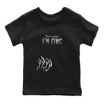 12s Black Wolf Grey shirts to match jordans I'm Fine unique Halloween sneaker tee 12s Baron SNRT Sneaker Release Tees Youth Baby Black 2 crew neck shirts