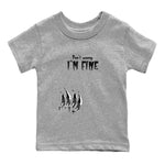 12s Black Wolf Grey shirts to match jordans I'm Fine unique Halloween sneaker tee 12s Baron SNRT Sneaker Release Tees Youth Baby Heather Grey 2 crew neck shirts