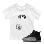 12s Black Wolf Grey shirts to match jordans I'm Fine unique Halloween sneaker tee 12s Baron SNRT Sneaker Release Tees Youth Baby White 1 crew neck shirts