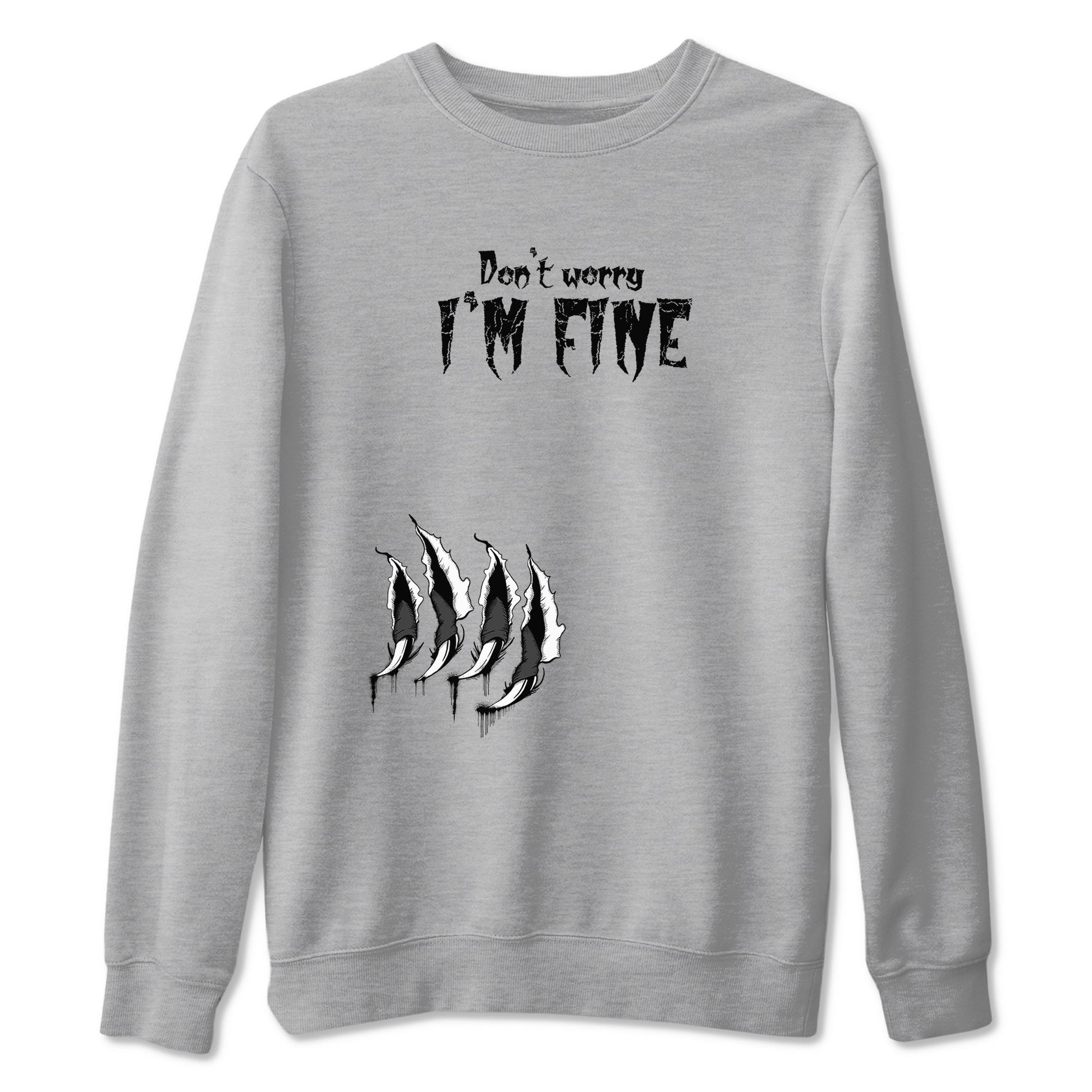 12s Black Wolf Grey shirts to match jordans I'm Fine unique Halloween sneaker tee 12s Baron SNRT Sneaker Release Tees unisex cotton Heather Grey 2 crew neck shirts