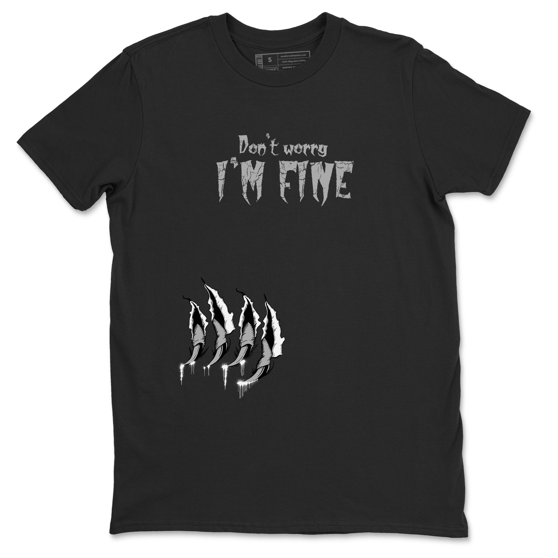 12s Black Wolf Grey shirts to match jordans I'm Fine unique Halloween sneaker tee 12s Baron SNRT Sneaker Release Tees unisex cotton Black 2 crew neck shirts