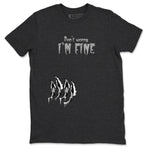 12s Black Wolf Grey shirts to match jordans I'm Fine unique Halloween sneaker tee 12s Baron SNRT Sneaker Release Tees unisex cotton Charcoal Heather 2 crew neck shirts