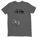 12s Black Wolf Grey shirts to match jordans I'm Fine unique Halloween sneaker tee 12s Baron SNRT Sneaker Release Tees unisex cotton Cool Grey 2 crew neck shirts