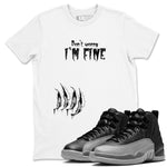 12s Black Wolf Grey shirts to match jordans I'm Fine unique Halloween sneaker tee 12s Baron SNRT Sneaker Release Tees unisex cotton White 1 crew neck shirts