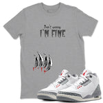 3s Cement Grey shirts to match jordans I'm Fine unique Halloween sneaker tee Air Jordan 3 Cement Grey SNRT Sneaker Release Tees unisex cotton Heather Grey 1 crew neck shirts