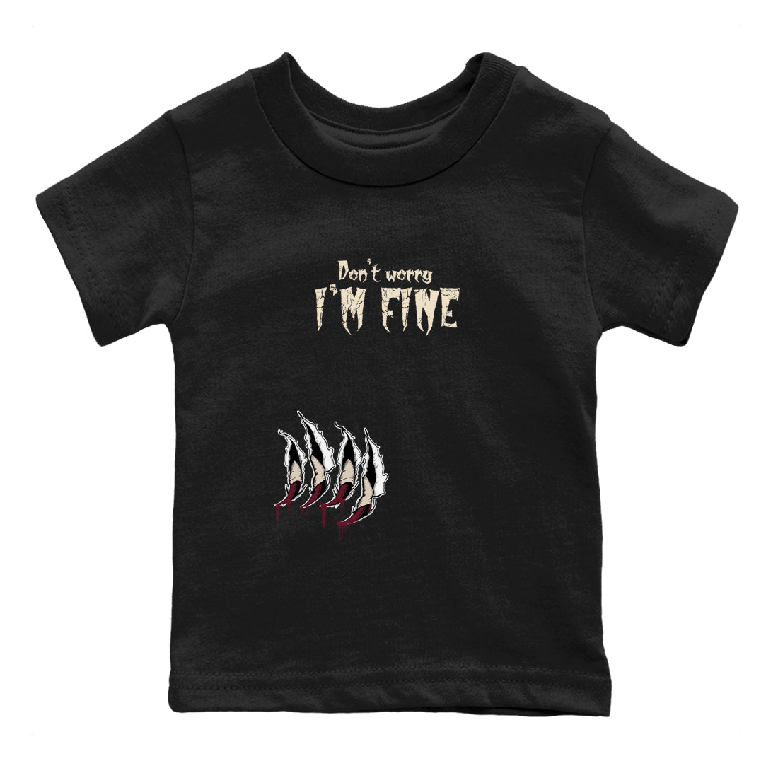 4s A Ma Maniere x Fossil Stone shirts to match jordans I'm Fine unique Halloween sneaker tee 4s A Ma Maniere x Fossil Stone match shoes to clothes SNRT Sneaker Tees Youth Baby Black 2 tee