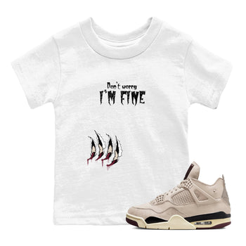 4s A Ma Maniere x Fossil Stone shirts to match jordans I'm Fine unique Halloween sneaker tee 4s A Ma Maniere x Fossil Stone match shoes to clothes SNRT Sneaker Tees Youth Baby White 1 tee