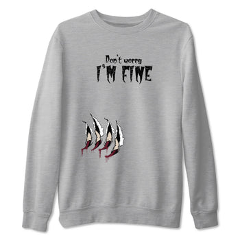 4s A Ma Maniere x Fossil Stone shirts to match jordans I'm Fine unique Halloween sneaker tee 4s A Ma Maniere x Fossil Stone match shoes to clothes SNRT Sneaker Tees unisex cotton Heather Grey 2 shirts