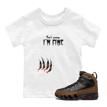 9s Olive shirts to match jordans I'm Fine sneaker match tees Air Jordan 9 Olive match shoes to clothes SNRT Sneaker Tees Youth Baby White 1 tee