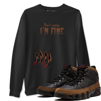 9s Olive shirts to match jordans I'm Fine sneaker match tees Air Jordan 9 Olive match shoes to clothes SNRT Sneaker Tees unisex cotton Black 1 shirts