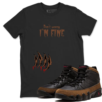 9s Olive shirts to match jordans I'm Fine sneaker match tees Air Jordan 9 Olive match shoes to clothes SNRT Sneaker Tees unisex cotton Black 1 shirts