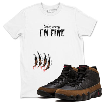 9s Olive shirts to match jordans I'm Fine sneaker match tees Air Jordan 9 Olive match shoes to clothes SNRT Sneaker Tees unisex cotton White 1 shirts