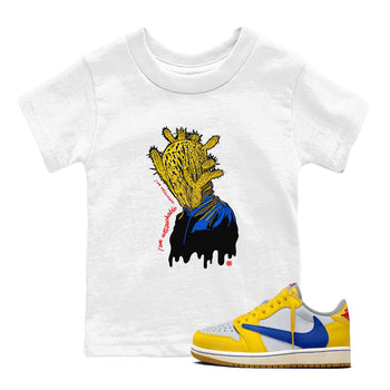 1s Travis Scott Canary shirt to match jordans I'm Untouchable sneaker tees Air Jordan 1 Travis Scott Canary SNRT sneaker release tees baby toddler White 1 cotton Shirt
