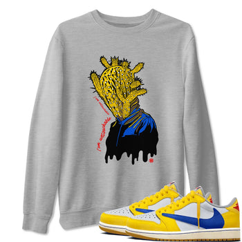 1s Travis Scott Canary shirt to match jordans I'm Untouchable sneaker tees Air Jordan 1 Travis Scott Canary SNRT Sneaker Release Tees unisex cotton Heather Grey 1 crew neck shirt