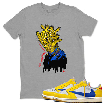 1s Travis Scott Canary shirt to match jordans I'm Untouchable sneaker tees Air Jordan 1 Travis Scott Canary SNRT Sneaker Release Tees unisex cotton Heather Grey 1 crew neck shirt