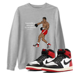 AJ1 Black Toe Reimagined shirts to match jordans impossible is not a fact it's an opinion sneaker match tees Air Jordan 1 Black Toe Reimagined SNRT Sneaker Tees streetwear brand Heather Grey 1 unisex cotton tee