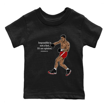 Air Jordan 11 Low Bred sneaker match tee Impossible Is Not A Fact It's An Opinion sneaker match tees Air Jordan 11 Bred best t-shirts to match jordans SNRT Sneaker Tees Youth Baby Black 2 tee