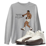 AJ12 Baroque Brown shirts to match jordans Impossible Is Not A Fact It's An Opinion best t shirts to wear with jordans SoleFly x Jordan 12 Baroque Brown match shoes to clothes SNRT Sneaker Tees unisex cotton Heather Grey 1 shirts