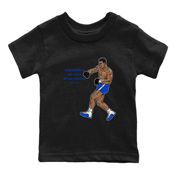 AJ12 Blueberry shirts to match jordans impossible is not a fact it's an opinion sneaker match tees Air Jordan 12 Blueberry SNRT Sneaker Tees streetwear brand Baby and Youth Black 2 cotton tee