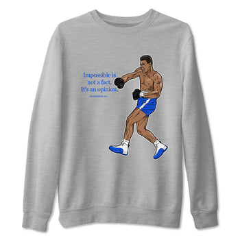 AJ12 Blueberry shirts to match jordans impossible is not a fact it's an opinion sneaker match tees Air Jordan 12 Blueberry SNRT Sneaker Tees streetwear brand Heather Grey 2 unisex cotton tee