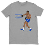 AJ12 Blueberry shirts to match jordans impossible is not a fact it's an opinion sneaker match tees Air Jordan 12 Blueberry SNRT Sneaker Tees streetwear brand Heather Grey 2 unisex cotton tee