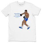 AJ12 Blueberry shirts to match jordans impossible is not a fact it's an opinion sneaker match tees Air Jordan 12 Blueberry SNRT Sneaker Tees streetwear brand White 2 unisex cotton tee