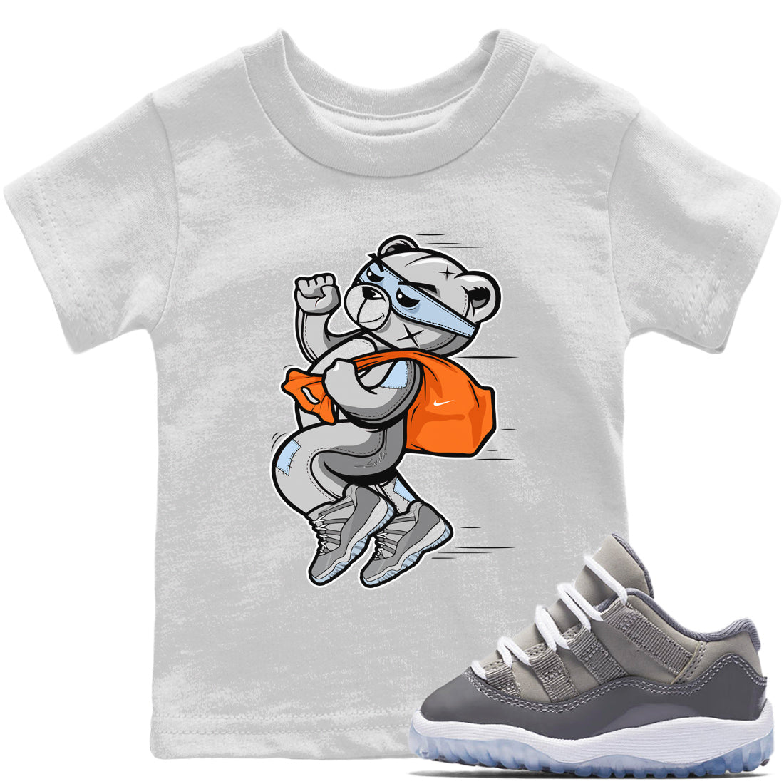 Thief Bear Kids Tops - Air Jordan 11 Cool Grey - SNRT Sneaker T-shirts
