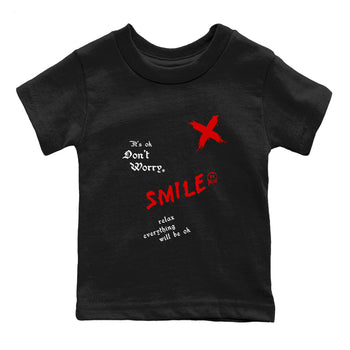 1s Black Toe Reimagined shirts to match jordans It's Ok Don't Worry sneaker match tees Air Jordan 1 Black Toe Reimagined SNRT Sneaker Release Tees Youth Baby Black 2 crew neck shirts