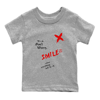1s Black Toe Reimagined shirts to match jordans It's Ok Don't Worry sneaker match tees Air Jordan 1 Black Toe Reimagined SNRT Sneaker Release Tees Youth Baby Heather Grey 2 crew neck shirts