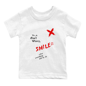 1s Black Toe Reimagined shirts to match jordans It's Ok Don't Worry sneaker match tees Air Jordan 1 Black Toe Reimagined SNRT Sneaker Release Tees Youth Baby White 2 crew neck shirts